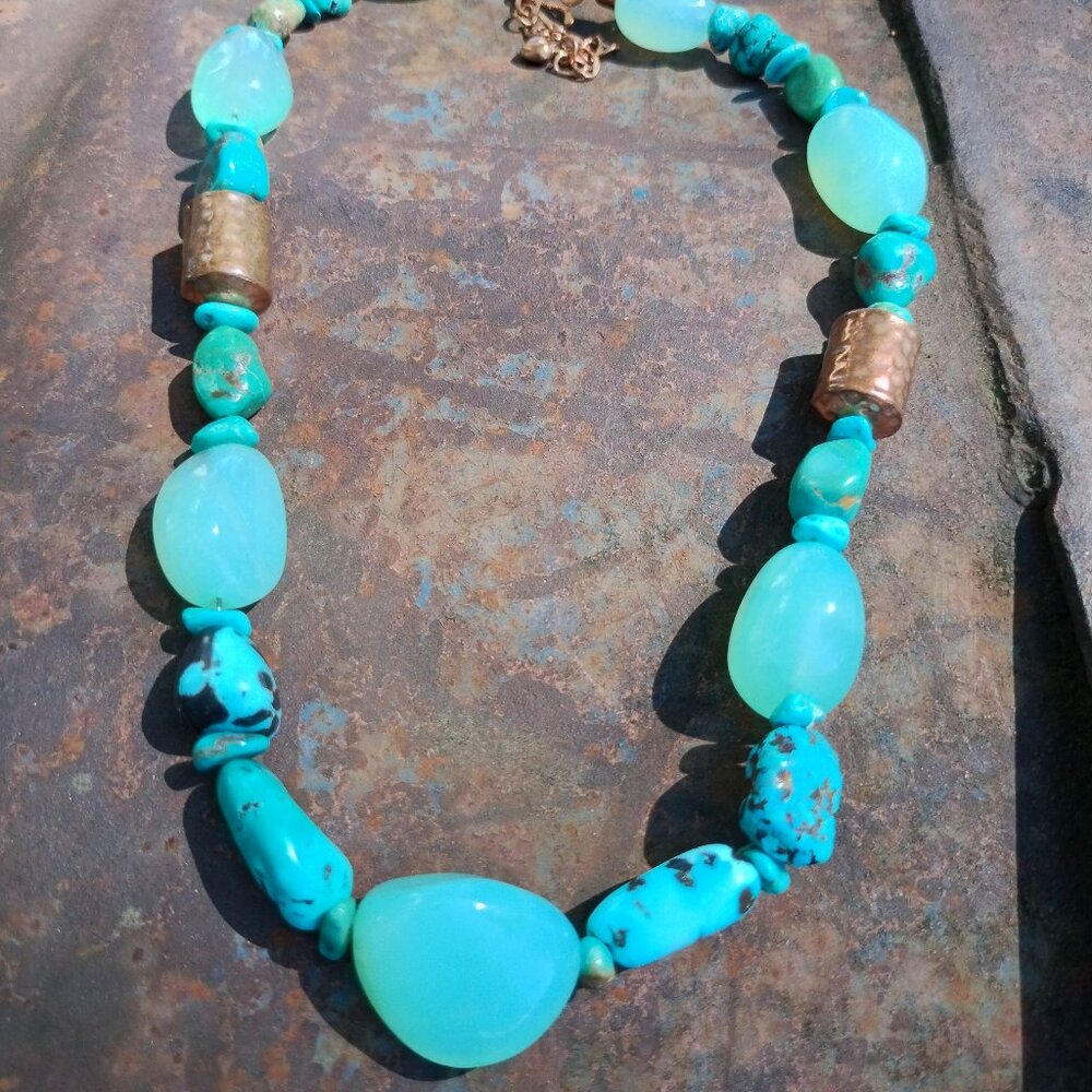 Jay King DTR mine finds Turquoise Gemstone Copper necklace stunning - Picture 7 of 14